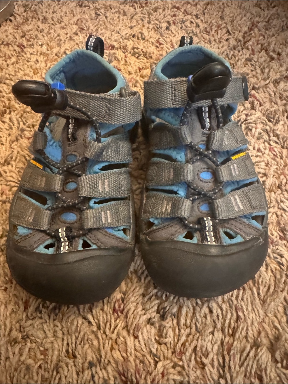 Toddler Boy Gray and Blue Keen Sandals